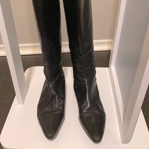 J. Crew Italian Genuine Leather Black Heeled Boots